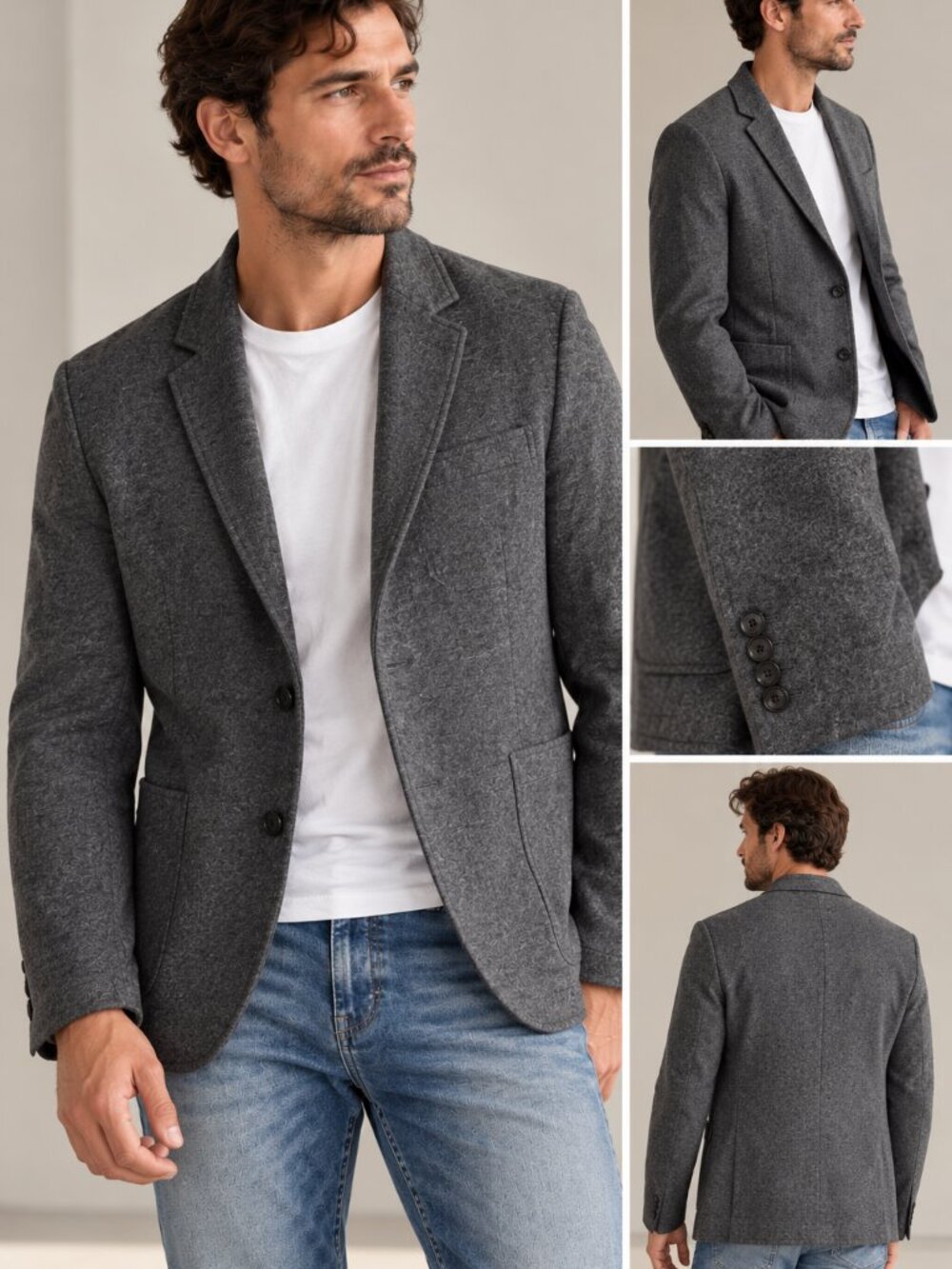 Hugo Boss Men's Wool Blazer | Charcoal Grey | Sz 44R